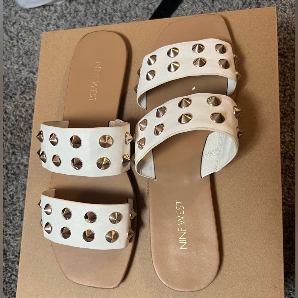 Nine west studded sandals, size 8 in good condition